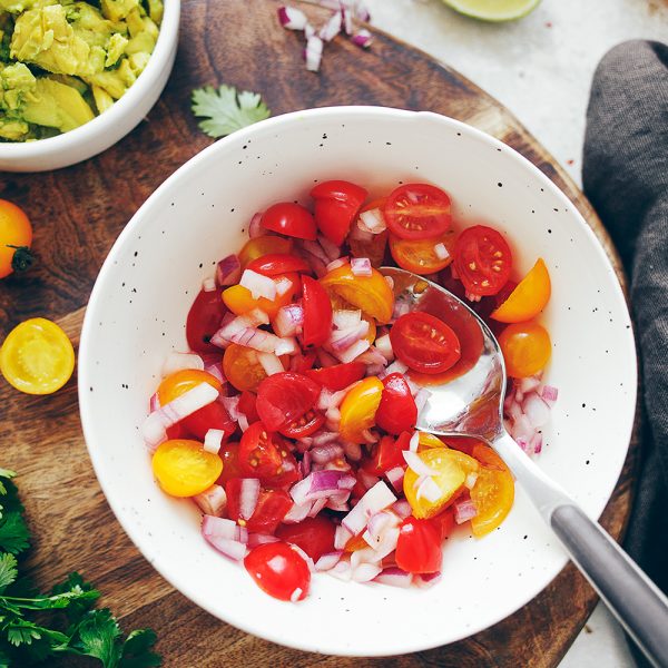 Receita de Picadinho de Tomate e Cebola Roxa